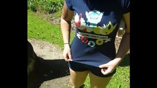 Cumming in Girlfriends Panties at the park