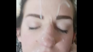 Teen girlfriend takes facial